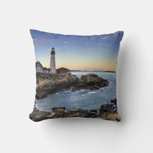 Portland Head Lighthouse Throw Pillow