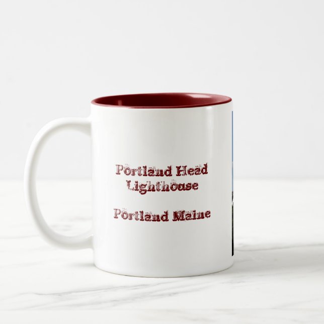 Portland Head Lighthouse Two-Tone Coffee Mug (Left)