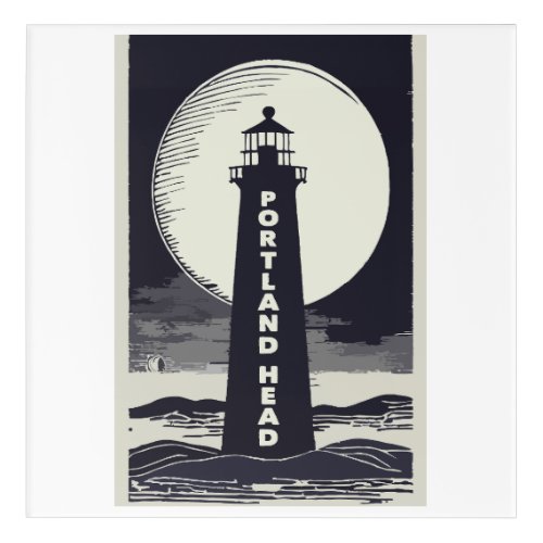 Portland Head Maine Lighthouse Moon Acrylic Print