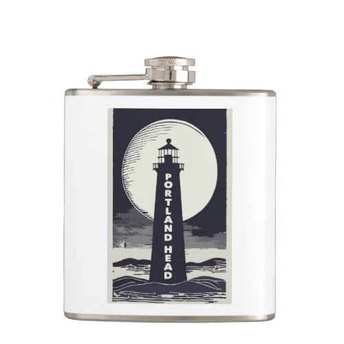 Portland Head Maine Lighthouse Moon Flask