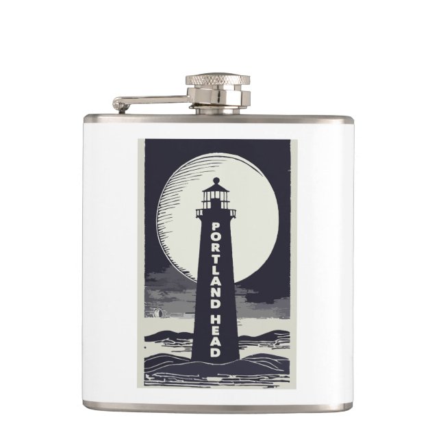 Portland Head Maine Lighthouse Moon Flask (Front)
