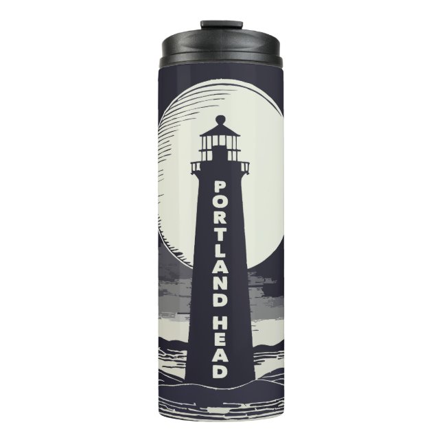 Portland Head Maine Lighthouse Moon Thermal Tumbler (Front)