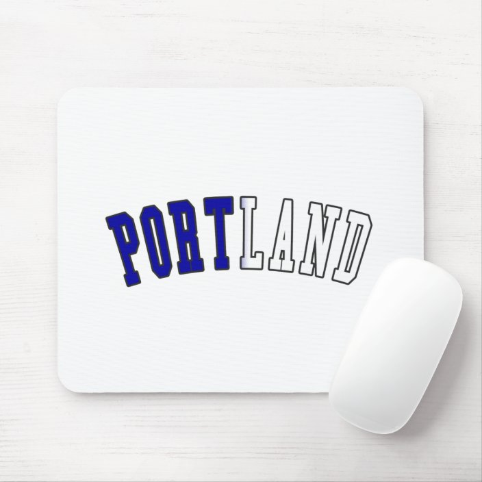 Portland in Maine State Flag Colors Mouse Pad