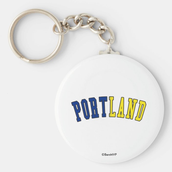 Portland in Oregon State Flag Colors Key Chain