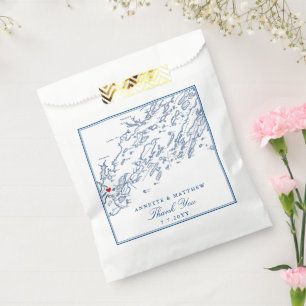 Portland Maine Casco Bay Elegant Wedding Paper Favor Bag