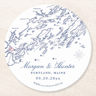Portland Maine Casco Bay Wedding Coasters