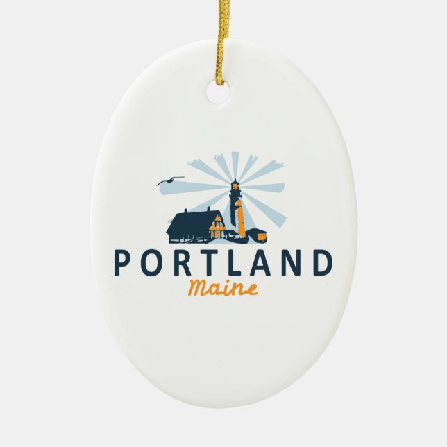 Portland Maine. Ceramic Ornament (Front)