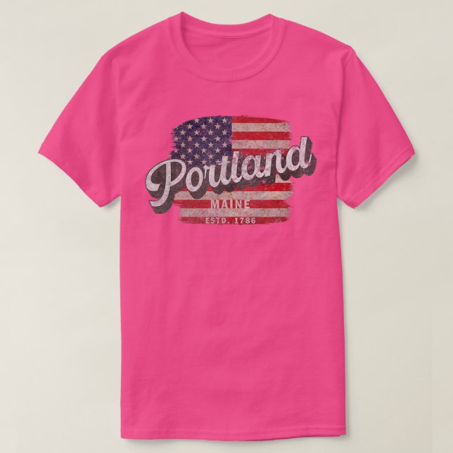Portland Maine Classic Grunge   1  (3) T-Shirt (Design Front)
