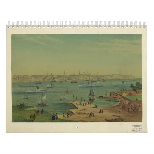 Portland Maine Harbor in 1854 by W S Hatton Calendar