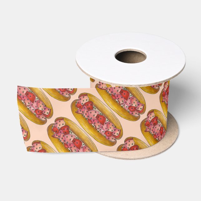 Portland Maine Lobster Roll Sandwich Seafood Food Satin Ribbon (Spool)