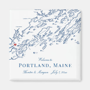 Portland Maine Map Elegant Wedding Favor Magnet
