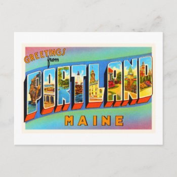 Portland Maine Me Old Vintage Travel Postcard by AmericanTravelogue at Zazzle