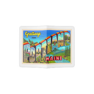 Portland Maine ME Vintage Large Letter Postcard Passport Holder