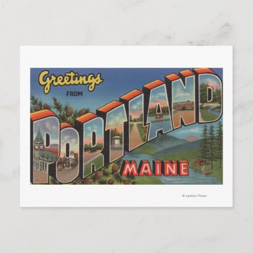 Portland Maine River Scene Postcard