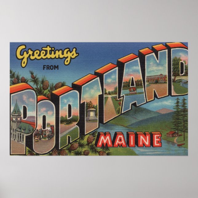 Portland, Maine (River Scene) Poster (Front)