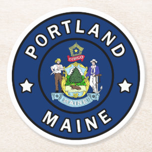 Portland Maine Round Paper Coaster