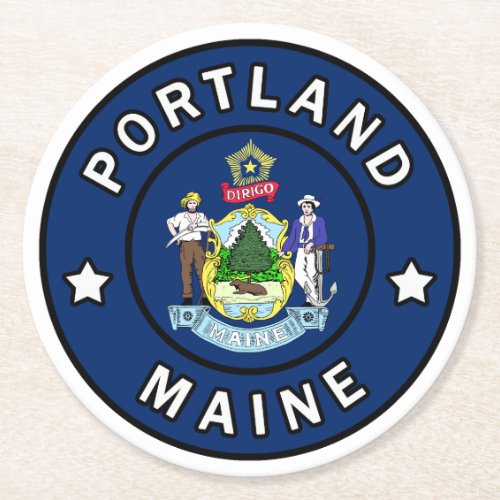 Portland Maine Round Paper Coaster