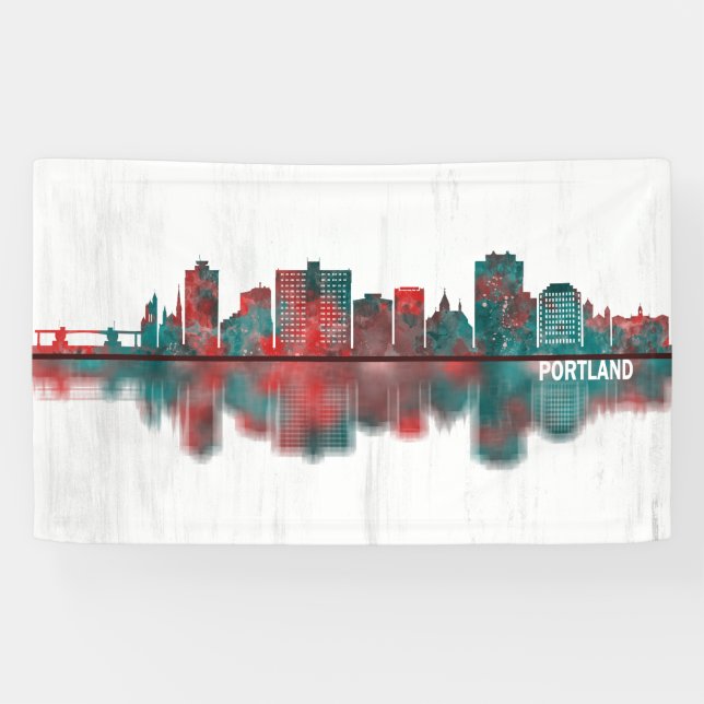 Portland Maine Skyline Banner (Horizontal)