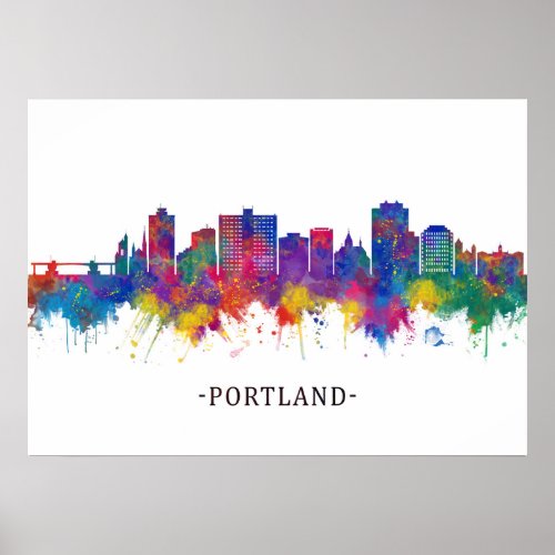 Portland Maine Skyline Poster