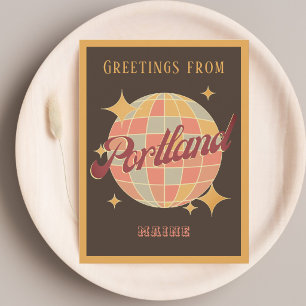 Portland Maine USA Retro Vintage Greets Postcard