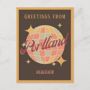Portland Maine USA Retro Vintage Greets Postcard