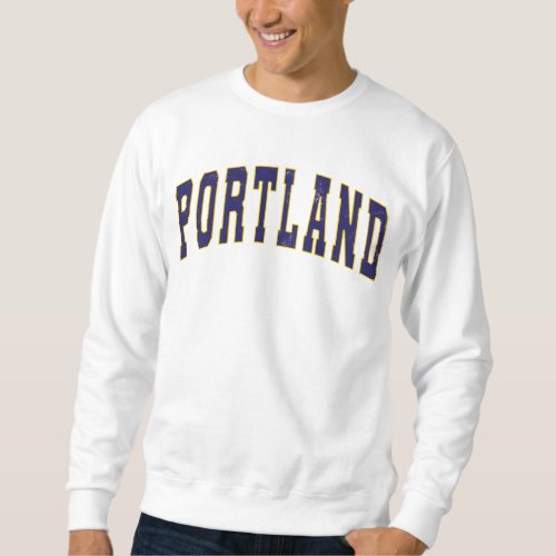 Portland Maine Vintage College Style Sweatshirt