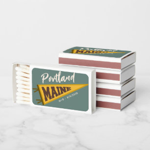 Portland Maine Wedding, Monogram Initials & Date Matchboxes