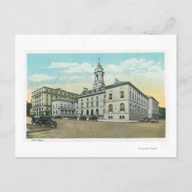 Portland, MaineExterior View of City Hall Postcard (Front)