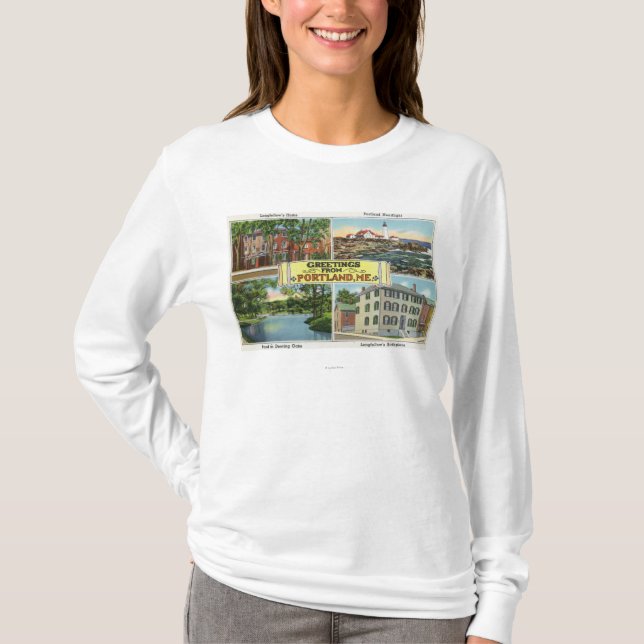 Portland, MaineGreetings From with Scenic T-Shirt (Front)