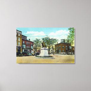 Portland, MaineLongfellow Monument and Square Canvas Print