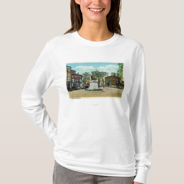 Portland, MaineLongfellow Monument and Square T-Shirt (Front)