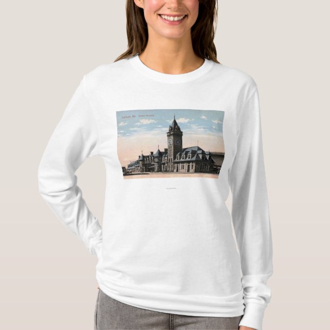 Portland, MaineUnion Station Railroad View T-Shirt (Front)