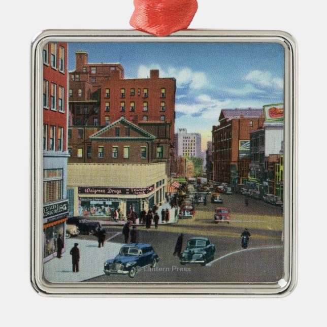 Portland, MaineView of Congress Square Metal Ornament (Front)