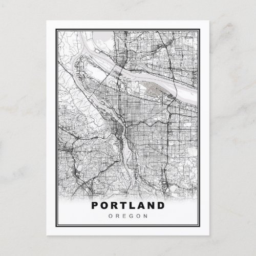 Portland Map Postcard