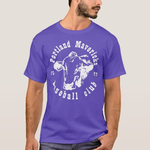 Portland Mavericks Baseball Club Cows Vintage Hood T_Shirt