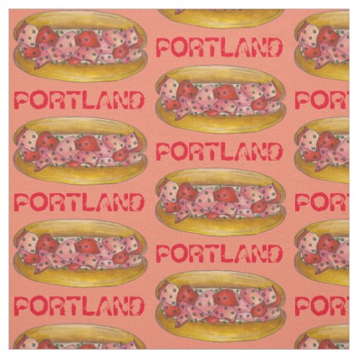 Portland ME Maine Lobster Roll Sandwich Foodie Fabric