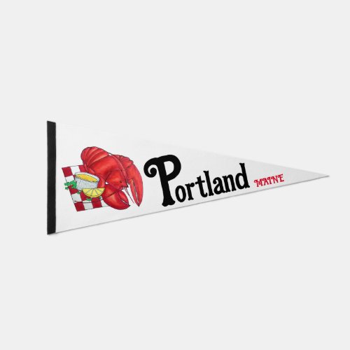 Portland ME Maine USA New England Lobster Dinner Pennant Flag
