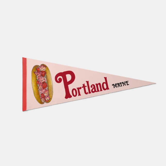 Portland ME Maine USA New England Lobster Roll Pennant Flag (Front)