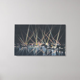 Portland, OR - Battleship Illumination Canvas Print