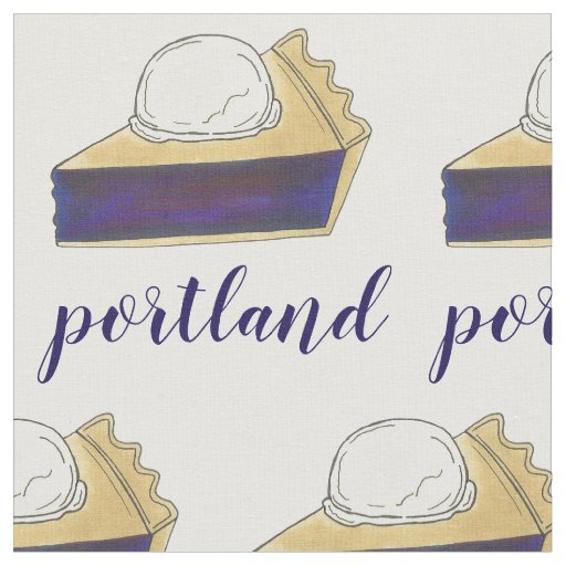 Portland OR Oregon Marionberry Berry Pie Slice Fabric