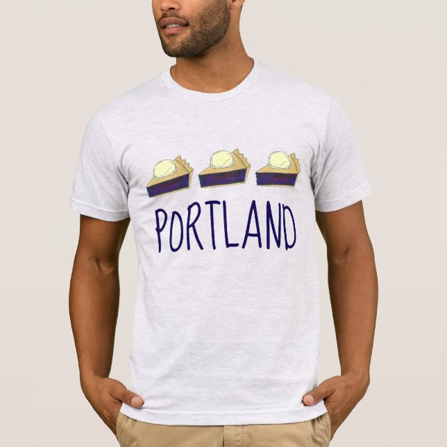 Portland OR Oregon Marionberry Berry Pie Slice T-Shirt (Front)