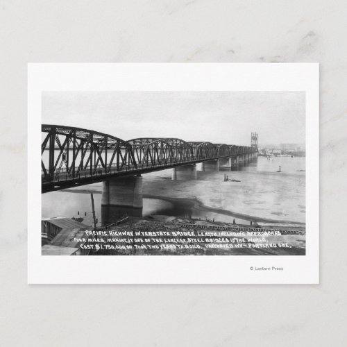 Portland OR Pacific Highway Interstate Bridge Postcard