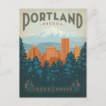 Portland, OR Postcard<br><div class="desc">Anderson Design Group is an award-winning illustration and design firm in Nashville,  Tennessee. Founder Joel Anderson directs a team of talented artists to create original poster art that looks like classic vintage advertising prints from the 1920s to the 1960s.</div>