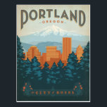 Portland, OR Postcard<br><div class="desc">Anderson Design Group is an award-winning illustration and design firm in Nashville, Tennessee. Founder Joel Anderson directs a team of talented artists to create original poster art that looks like classic vintage advertising prints from the 1920s to the 1960s.</div>