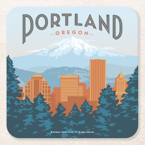 Portland OR Square Paper Coaster