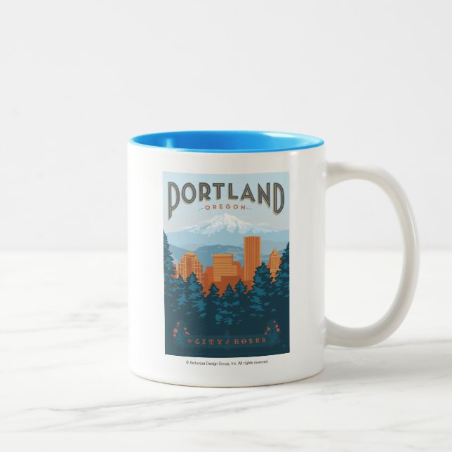 Portland, OR Two-Tone Coffee Mug (Right)