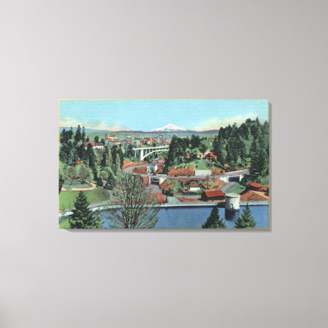 Portland, OR - View from City Park Canvas Print (Front)