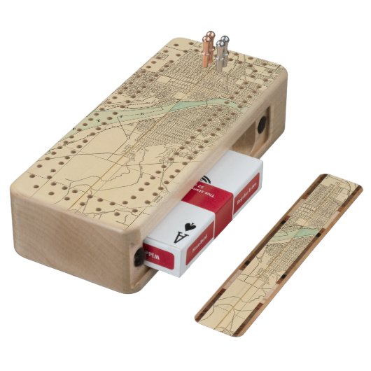 Portland, Or Wood Cribbage Board (Angled)