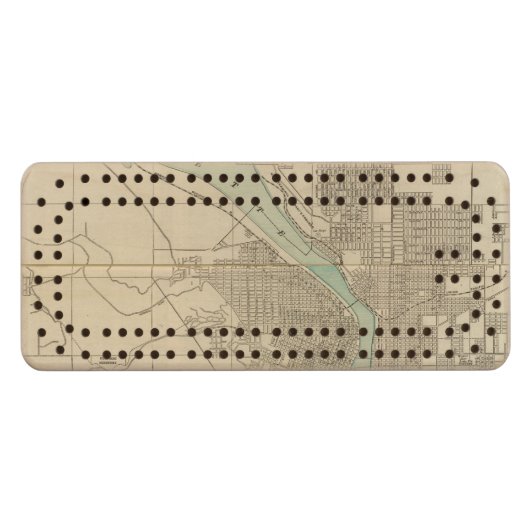 Portland, Or Wood Cribbage Board (Front (Horizontal))