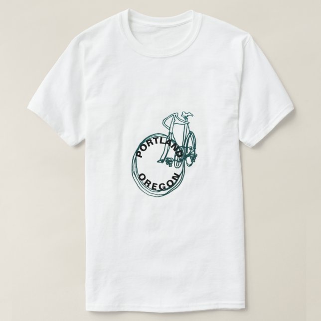 Portland Oregon Bike Mens White T-Shirt (Design Front)